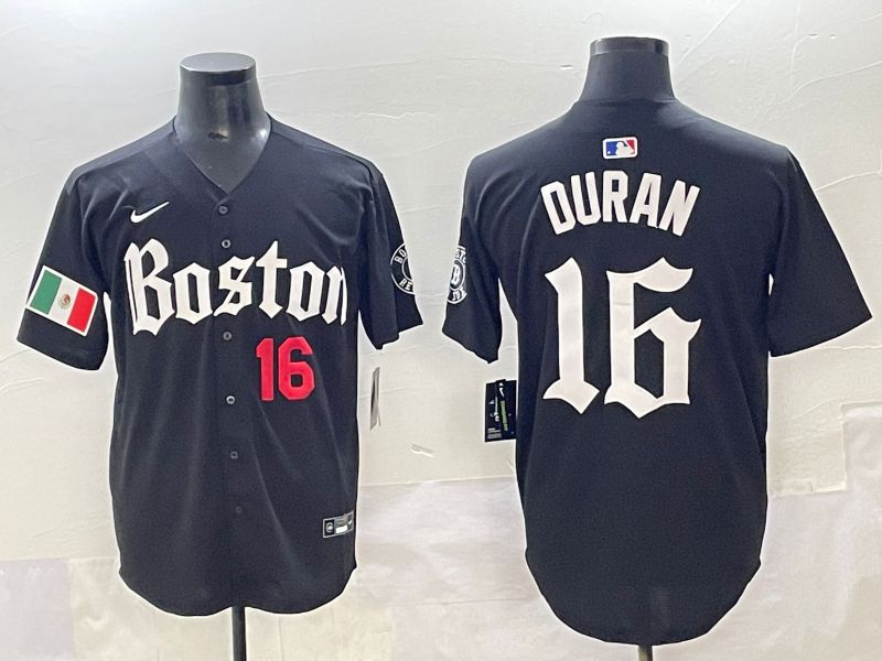 Men 2025 Boston Red Sox #16 Duran Black Five generations Joint Name Nike MLB Jersey style 3->boston red sox->MLB Jersey